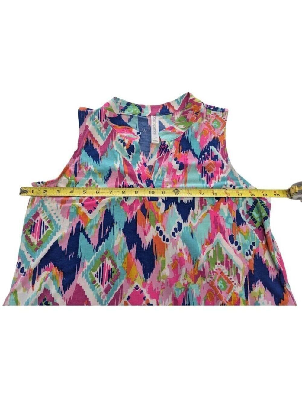 Good Scarlett “Lizzy” Chevron Waves Tank Dress — Vacation Beachwear *Size Small - Picture 4 of 9
